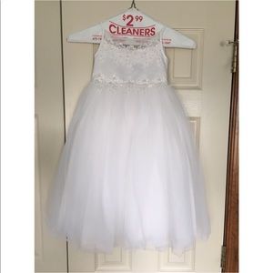 Kids White flower girl dress